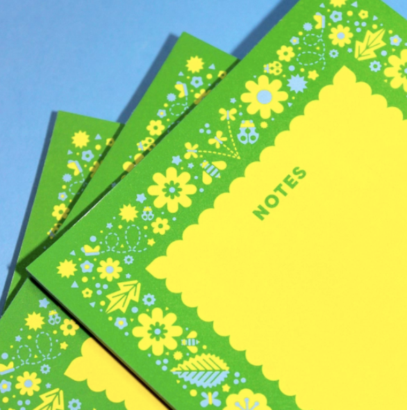 "Flower Garden" Retro Floral Notepad
