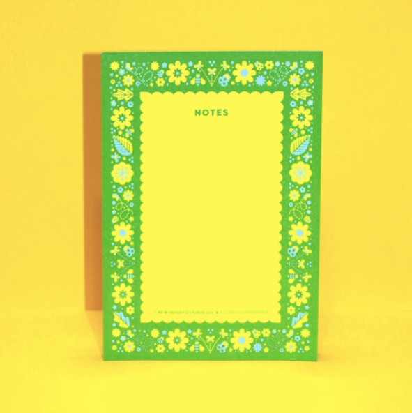 "Flower Garden" Retro Floral Notepad