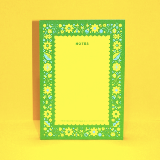 "Flower Garden" Retro Floral Notepad
