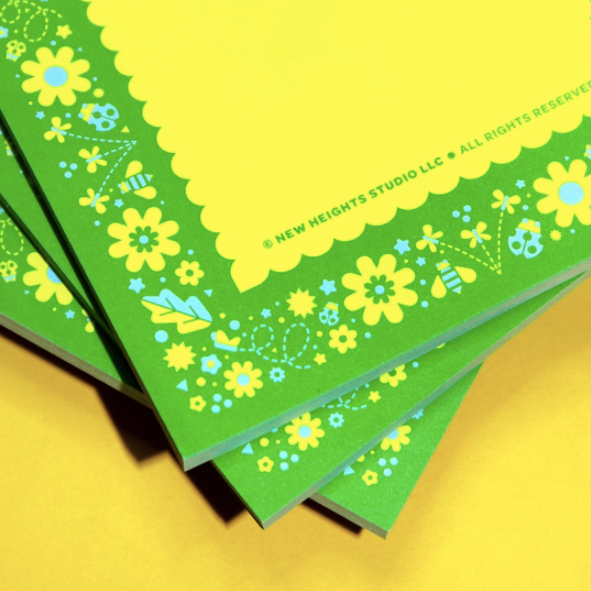 "Flower Garden" Retro Floral Notepad