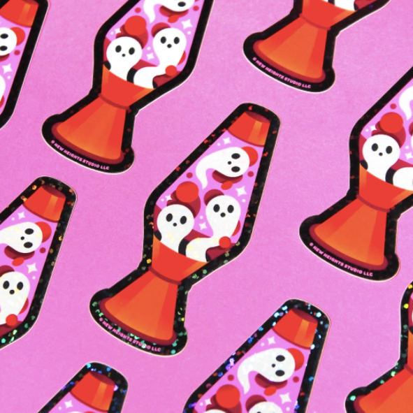 "Groovy Ghost" Glitter Vinyl Sticker