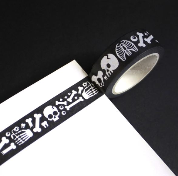 "Skeletal Grave" Spooky Skeleton Washi Tape