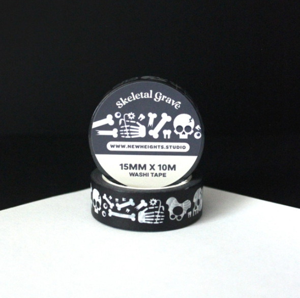 "Skeletal Grave" Spooky Skeleton Washi Tape