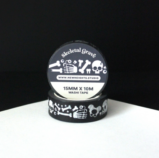 "Skeletal Grave" Spooky Skeleton Washi Tape
