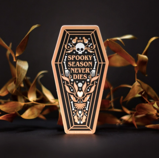 "Spooky Season Never Dies" Matte Metallic Sticker