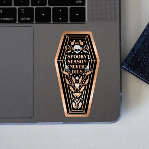 "Spooky Season Never Dies" Matte Metallic Sticker